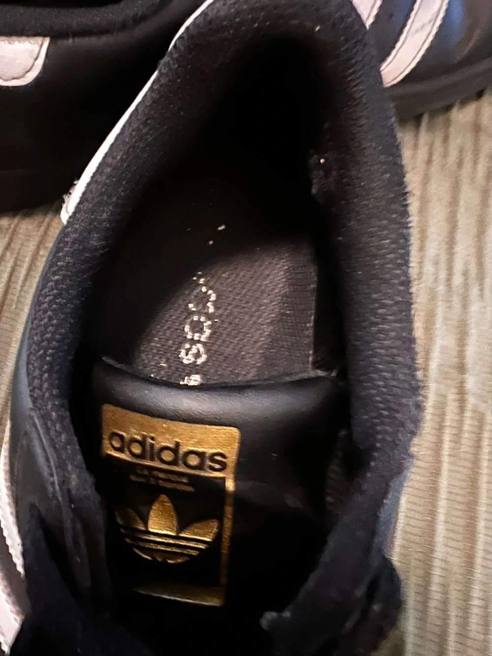 adidas men’s Superstar Sneakers - Black with White Stripes
